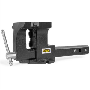 6" Vise Clamp Tow Hitch Mount 2-inch Receiver with Built-in Bench Mount Bracket