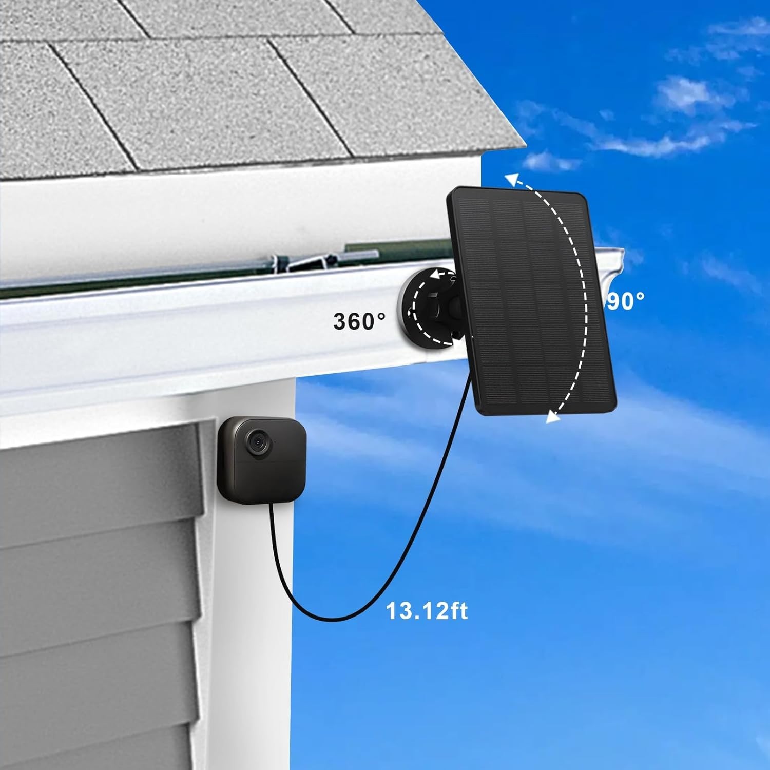 Paquete de 2 paneles solares USB-C de alta eficiencia para cámara exterior Blink 4ta generación- - Image 5