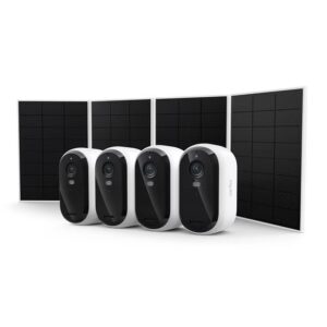 Cámaras de seguridad para exteriores Arlo Essential (3.ª generación) HD con paneles solares, paquete de 4-