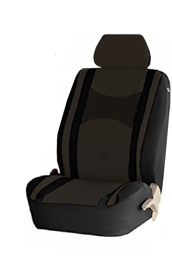 Fundas de asiento negras de malla para automóvil de ajuste universal 4 piezas con cubiertas de reposacabezas- - Image 2