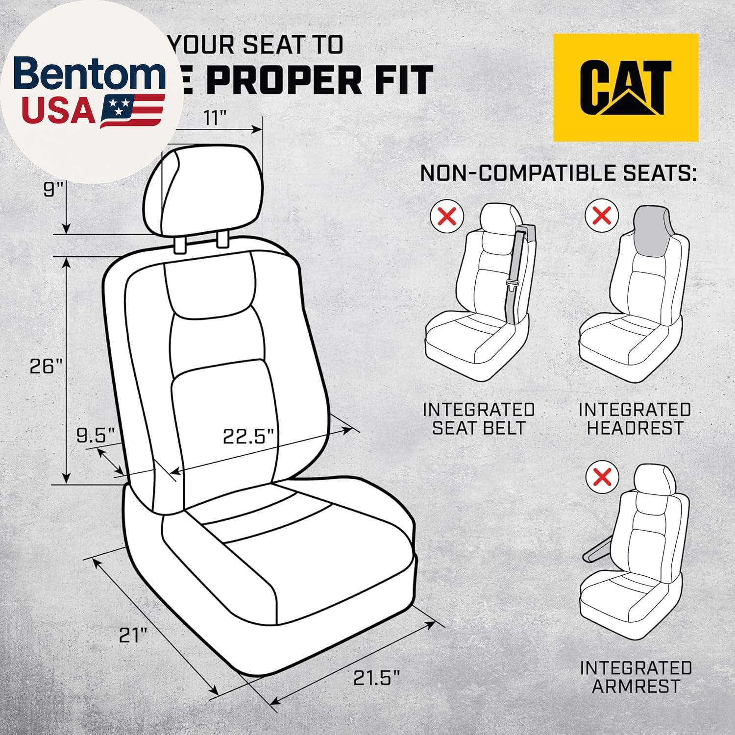 ® Fundas de asiento automotrices Meshflex para autos, camiones y SUV (juego de 2) - negro ca- - Image 2