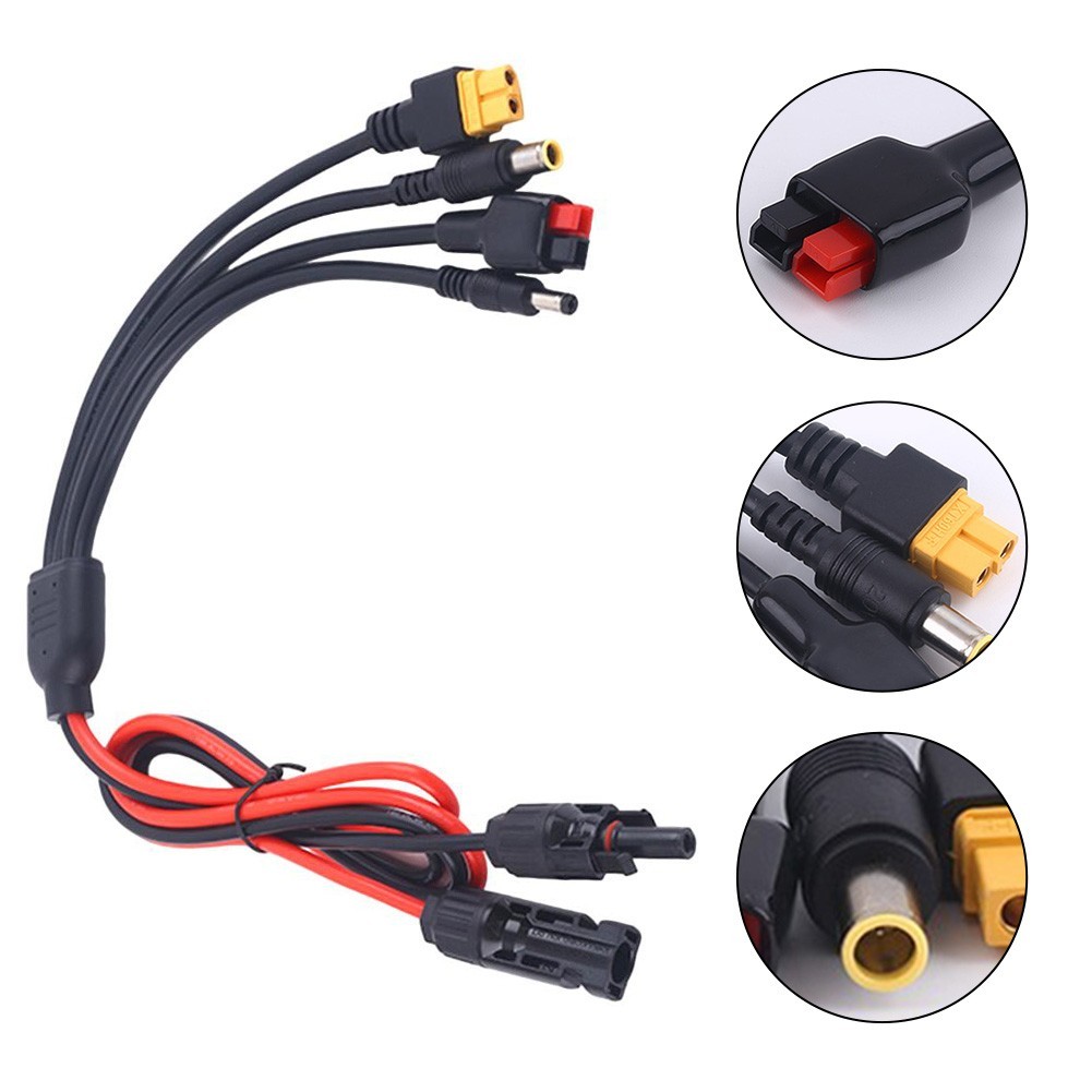 Adaptador de central eléctrica de cable de carga solar 4 en 1 ignífugo para paneles solares- - Image 3