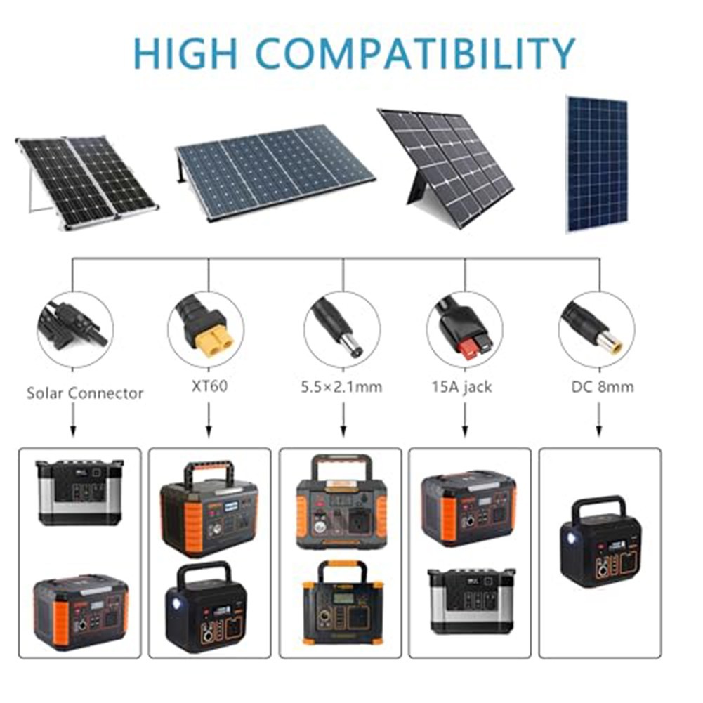 Cable de carga solar 4 en 1 para uso con centrales eléctricas y paneles solares- - Image 5