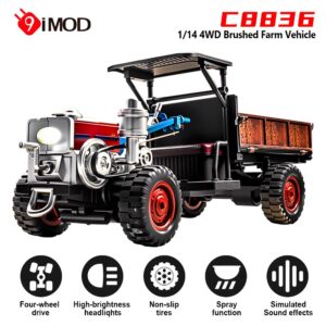 JJRC C8836 4x4 2.4G RC Tractor 1/14 Paneles Abiertos Luces Control Remoto Juguetes-