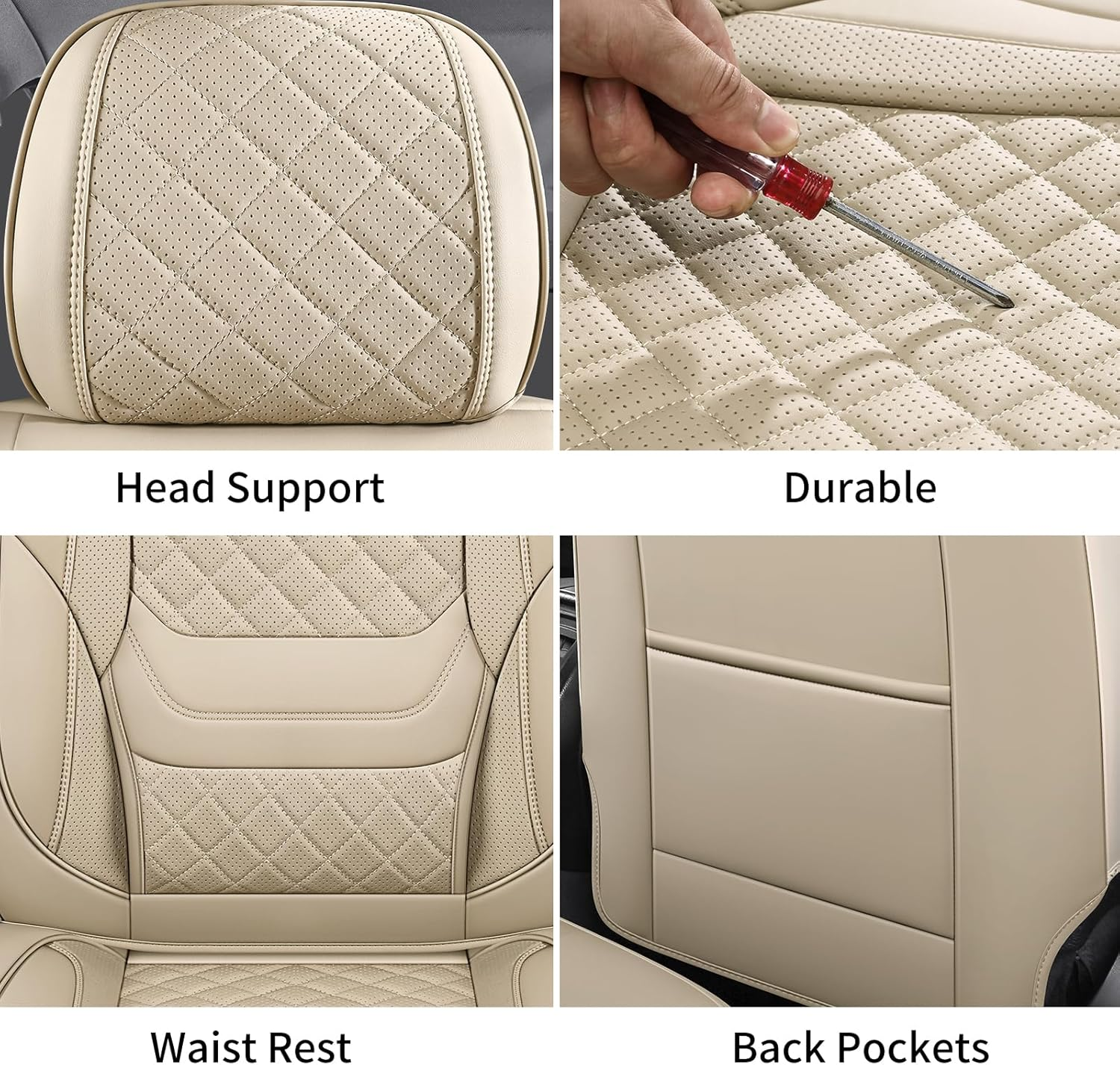 Automotive Car Seat Covers Front Pair Set Fit for Most Cars SUV Sedans Trucks Wa - Image 5