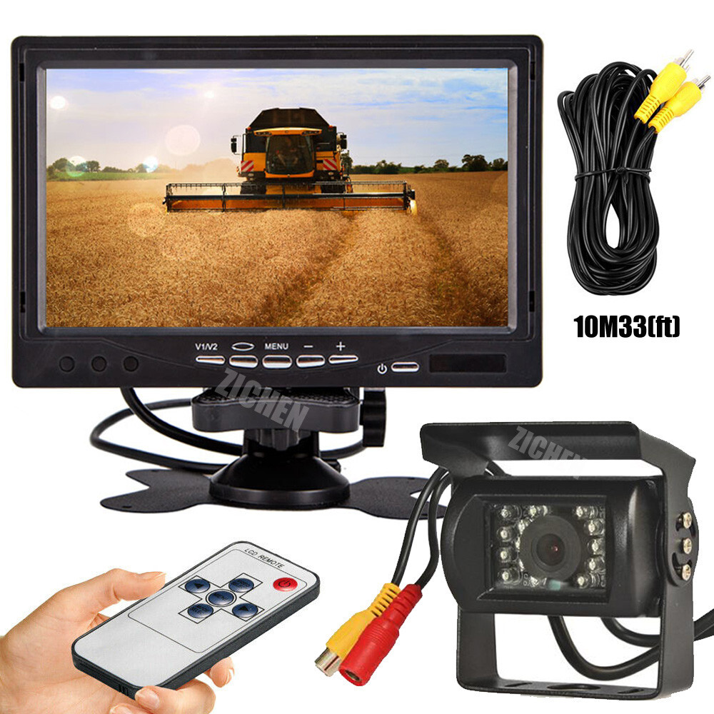 7" IPS Monitor Waterproof Rear View Reverse Camera for Truck Caravan Bus 12V-24V