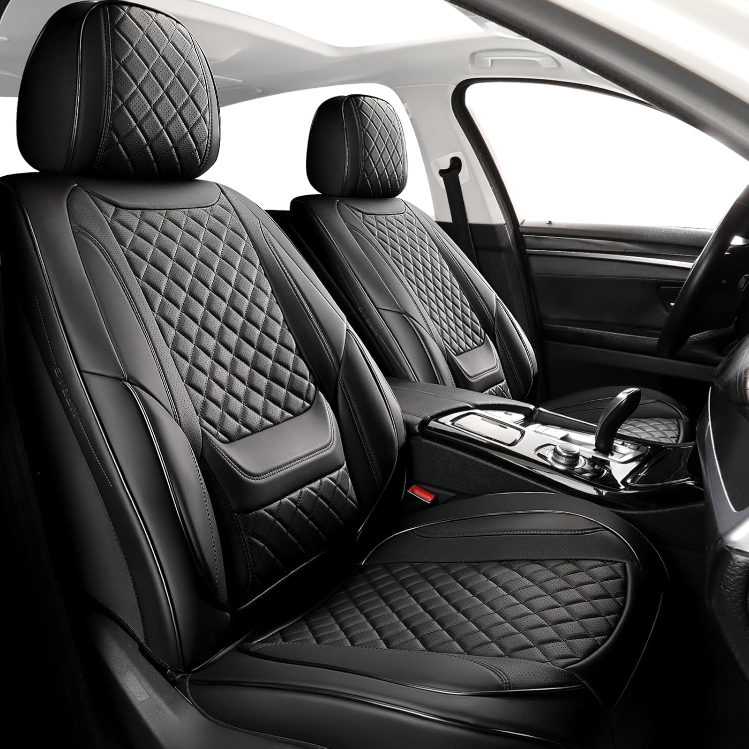 Juego de pares de fundas de asiento de auto delanteras aptas para la mayoría de autos SUV sedanes camiones automotriz SE-