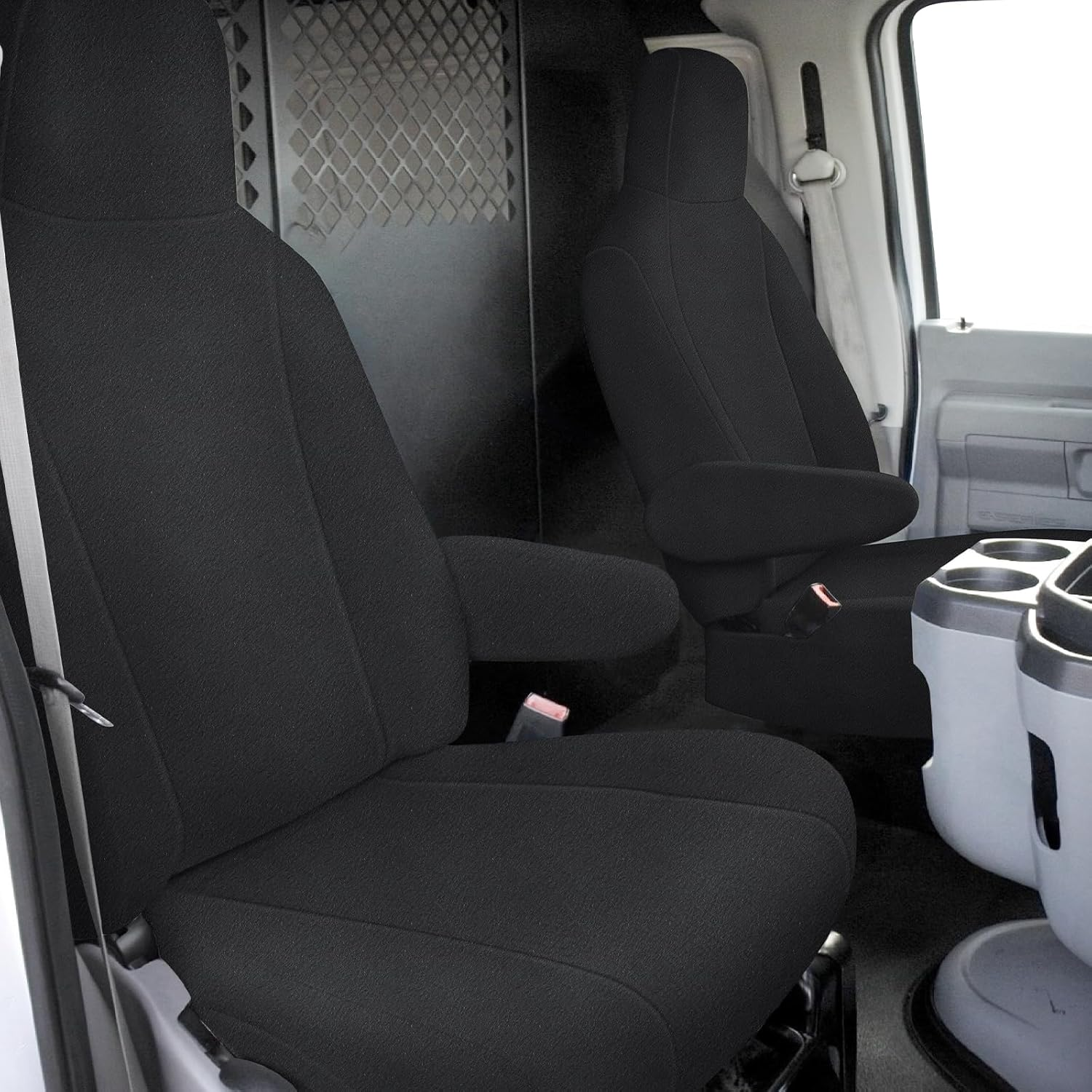 Lujosas fundas de asiento de terciopelo holandés para furgonetas Ford E150-E350 2009-2022-
