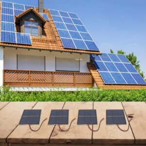 Pack de 4 paneles solares 065W 15V con cableado para pequeñas aplicaciones exteriores 60x80mm-