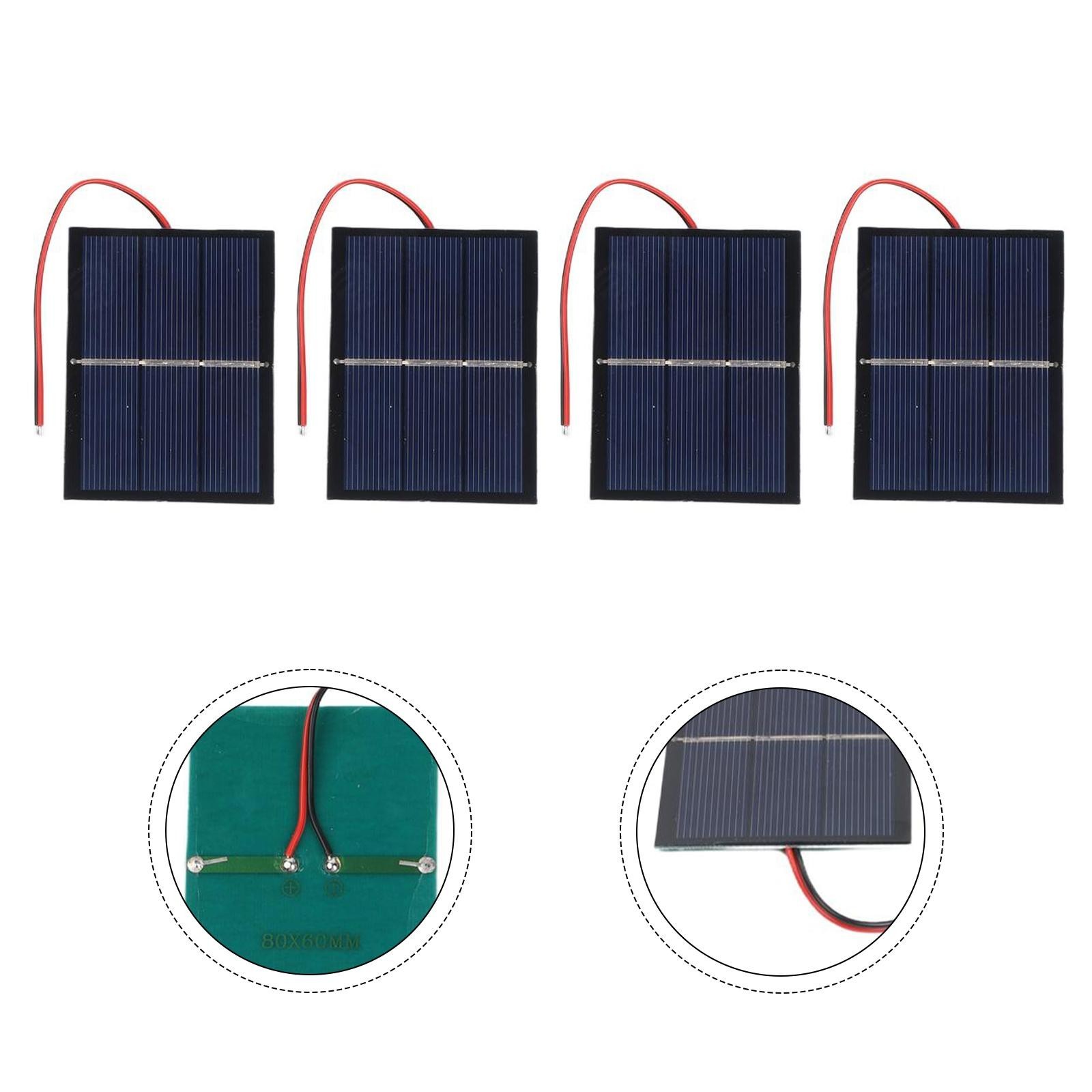 Paquete de 4 paneles solares pequeños de 065W 15V con cable para electrónica portátil alimentación 60x80 mm- - Image 2