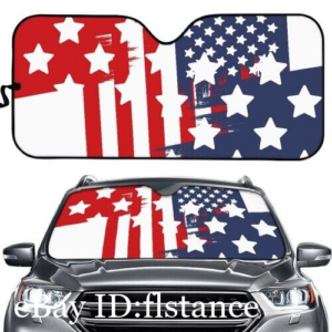 Productos automotrices - Parasoles de coche impresos con bandera americana - Parasoles de coche-