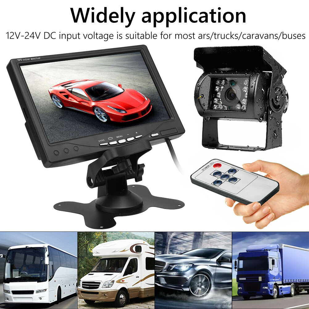 7" IPS Monitor Waterproof Rear View Reverse Camera for Truck Caravan Bus 12V-24V - Image 3