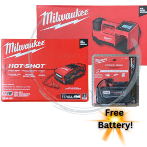 Inflador de neumáticos Milwaukee 2848-20 3841-20 M18 y disparo caliente con 1 batería gratis-