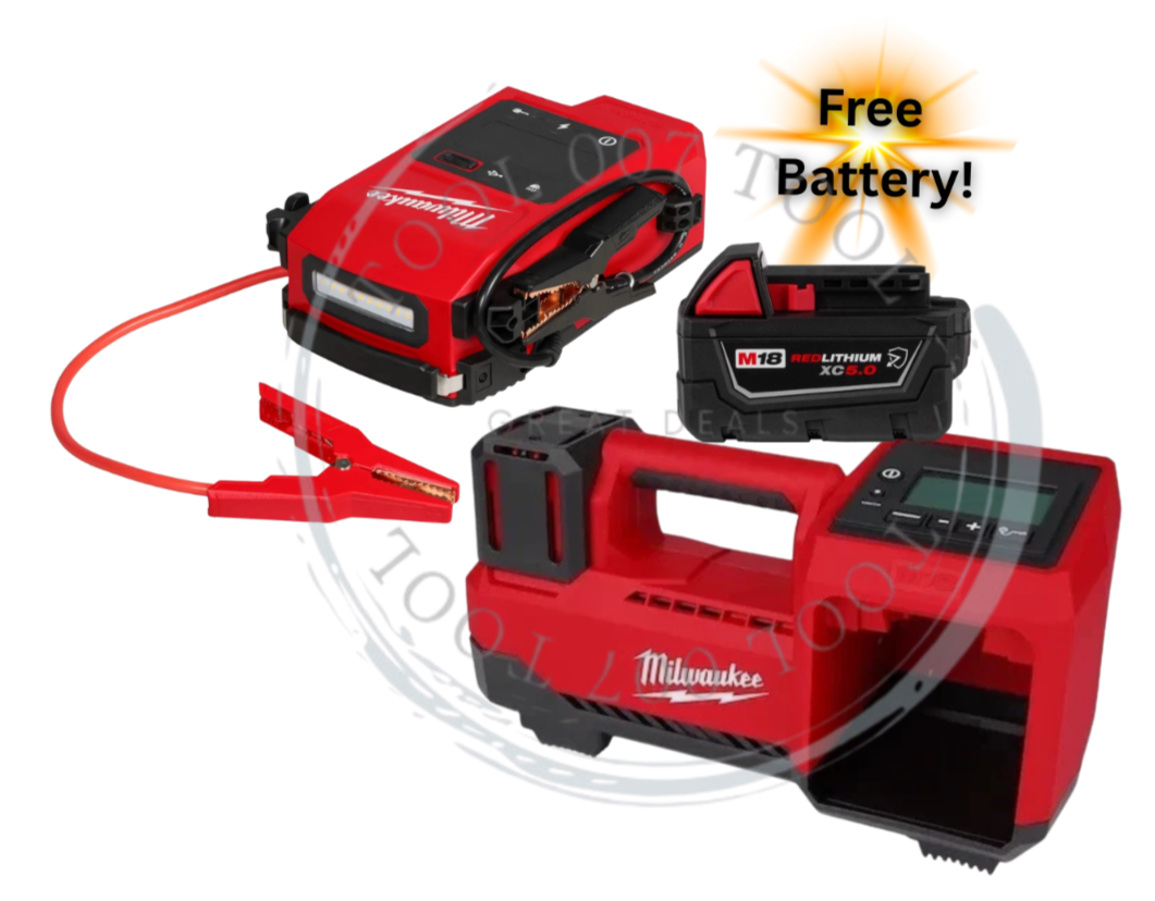 Inflador de neumáticos Milwaukee 2848-20 3841-20 M18 y disparo caliente con 1 batería gratis- - Image 2