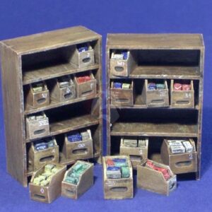 Resicast 1/35 (also 1/32) Shelves & Boxes WWI / WWII (2 shelves 17 boxes) 352377