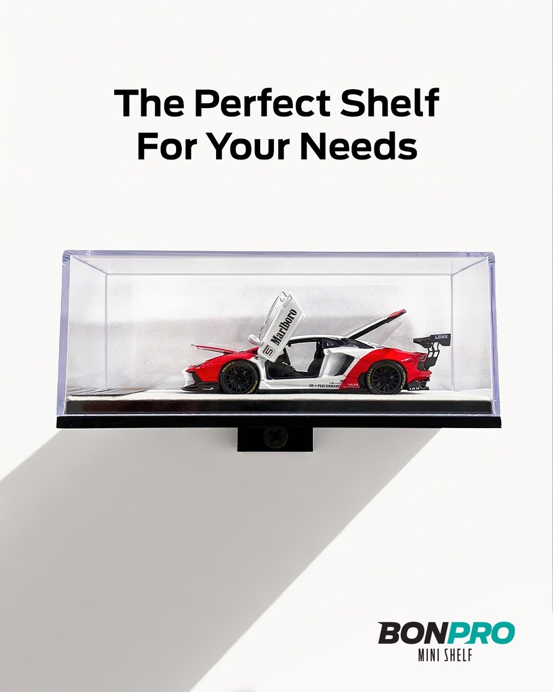 5-Pack 1:64 Car Wall Display Shelf Perfect for Acrylic Cases & Loose Cars