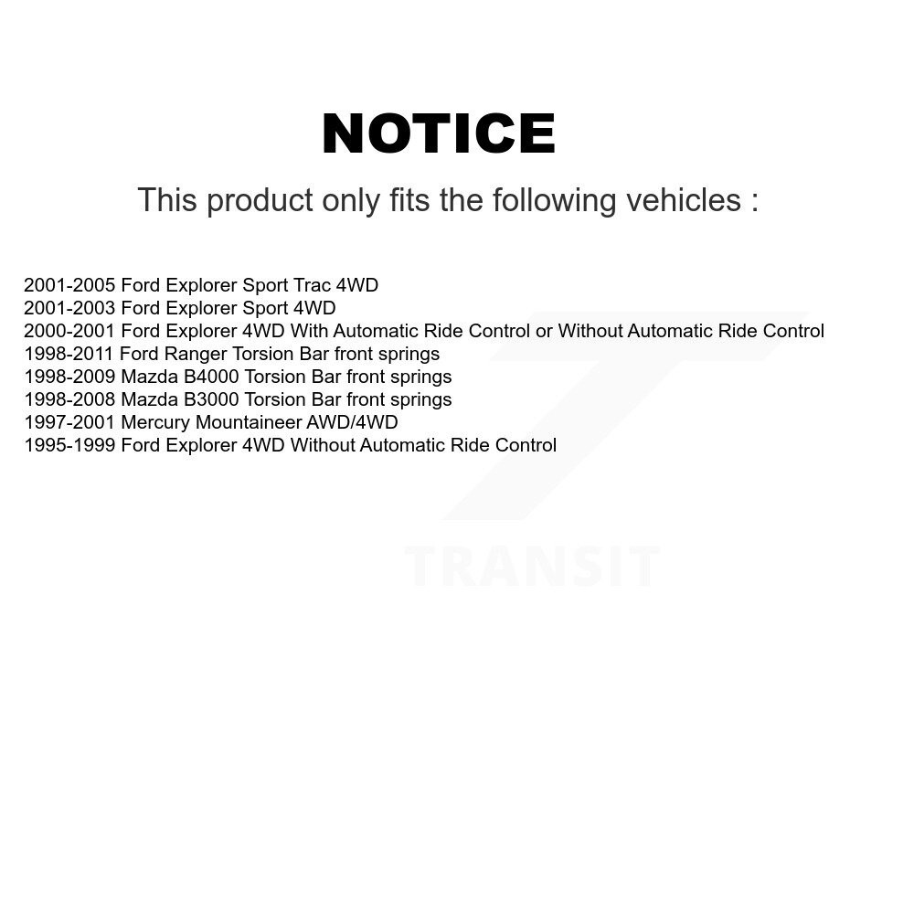 Front Shock Absorbers Pair For Ford Ranger Mazda B4000 Explorer Sport Trac B3000 - Image 2