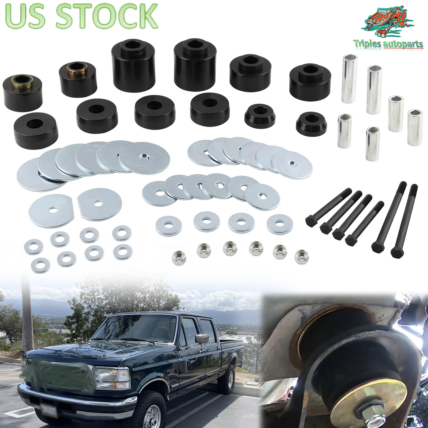 Kits de bujes de montaje de cabina de carrocería 4.4123R para Ford F150 F250 F350 1980-1998 2x2 4x4-