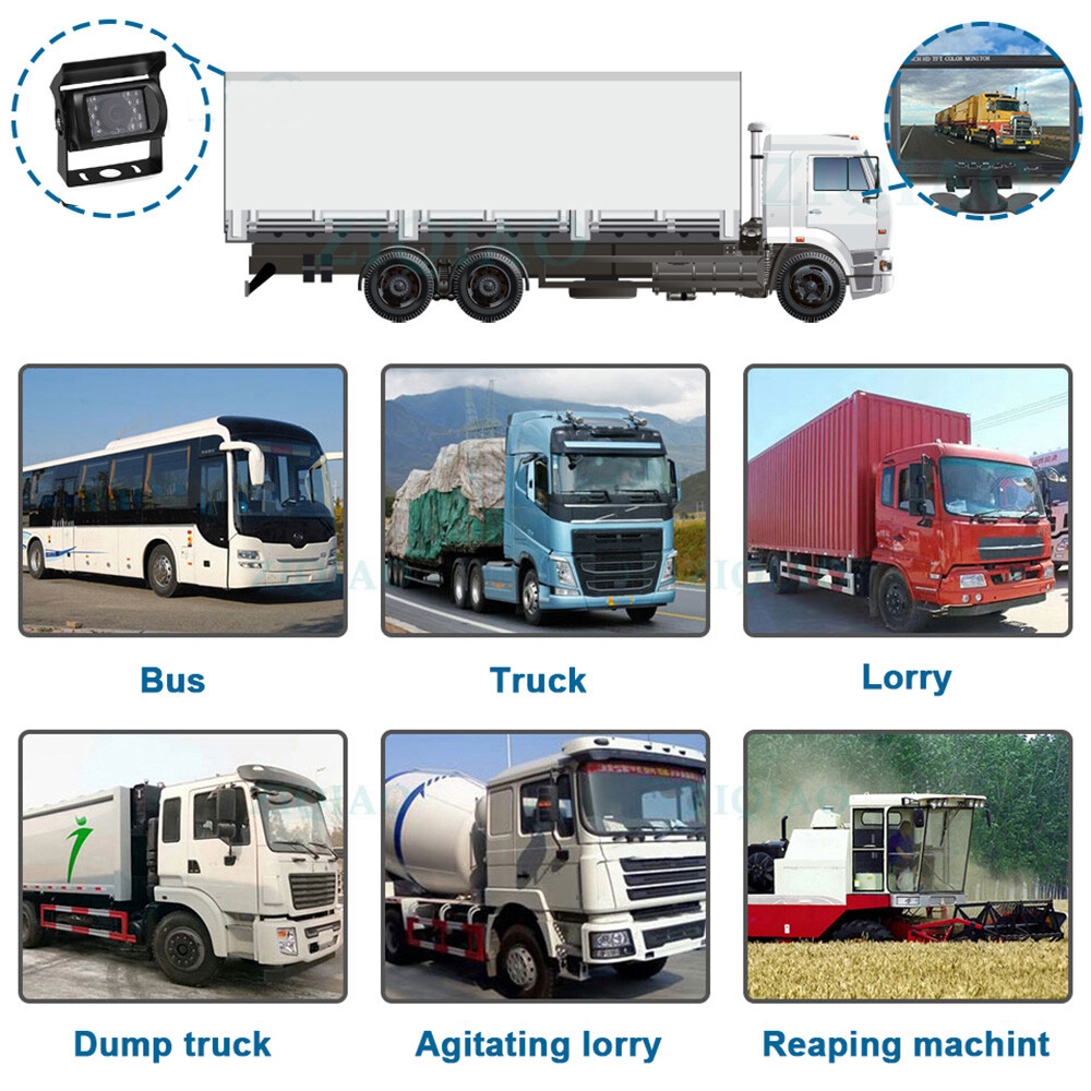 7" IPS Monitor Waterproof Rear View Reverse Camera for Truck Caravan Bus 12V-24V - Image 4