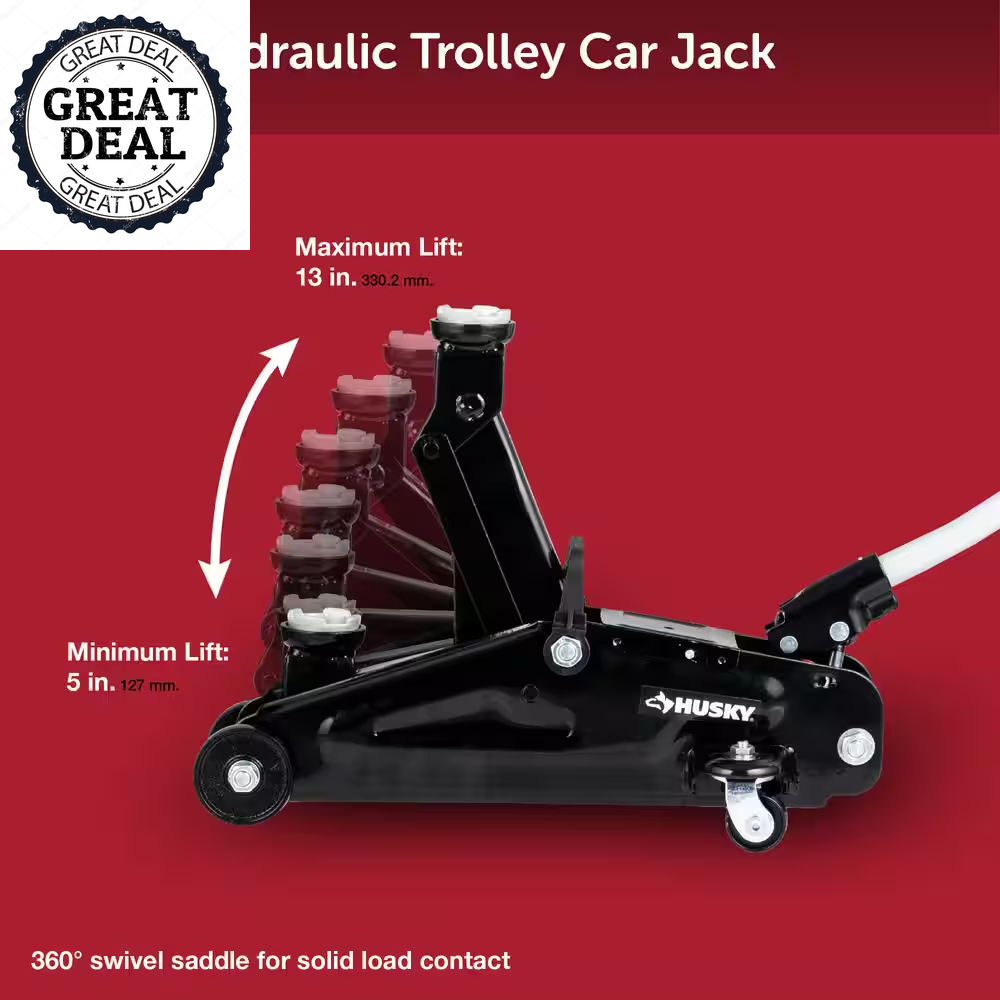 2-Ton Hydraulic Trolley Car Jack Durable Lifting Power Hand Tool Light Weight - Image 3