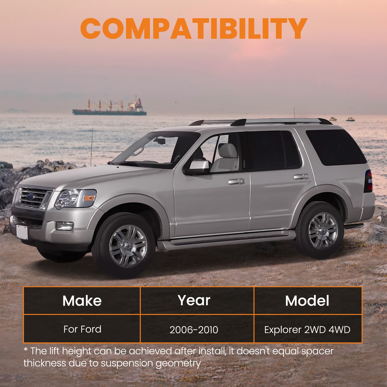 Suspension Lift Kits for Ford Explorer 2WD 4WD Carbon 2006-10 Steel 2 Inch - Image 5