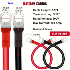 Cable de batería duradero 2 AWG - cables de cobre 5/16" terminales adecuados para uso automotriz-