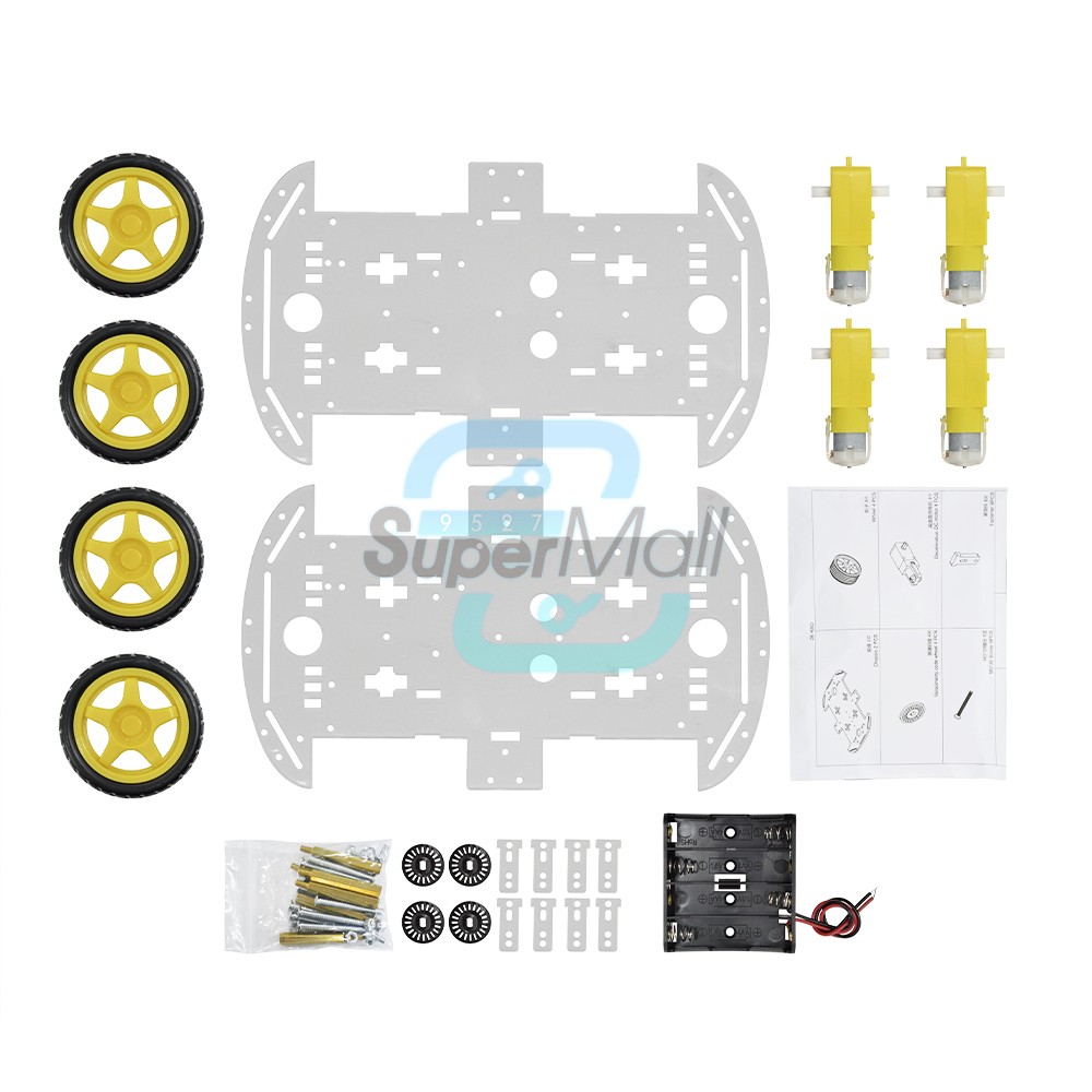 Kits de chasis 2x2/4x4 con codificador de velocidad neumático 65x26 mm para coche inteligente robot Arduino-