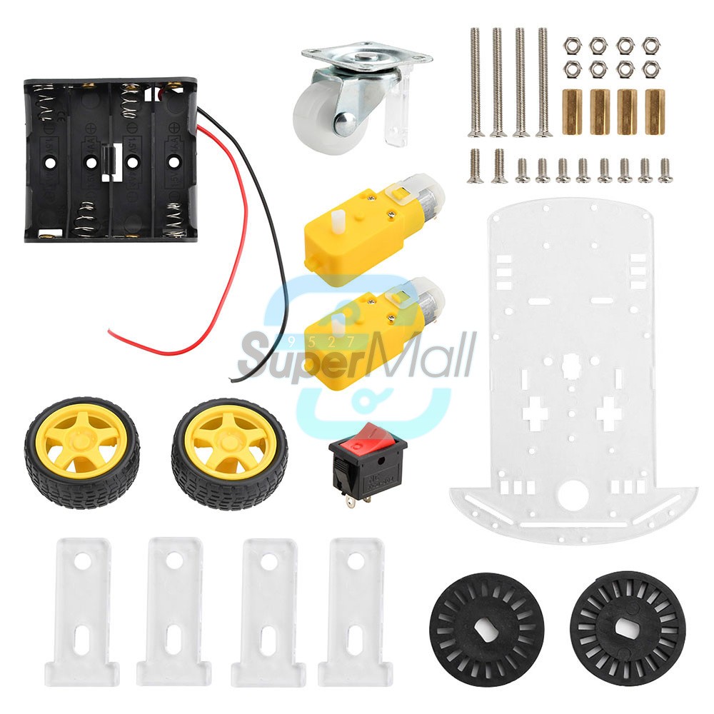 Kits de chasis 2x2/4x4 con codificador de velocidad neumático 65x26 mm para coche inteligente robot Arduino- - Image 2