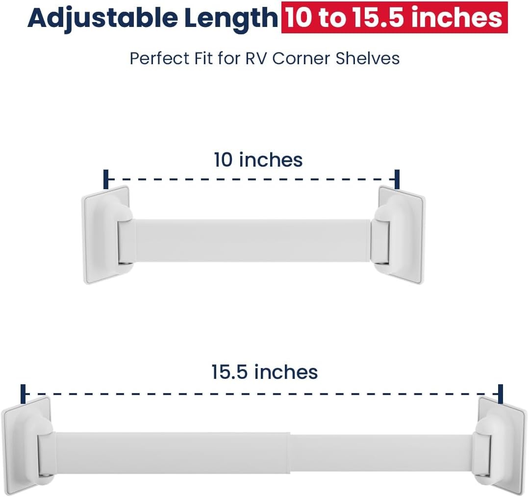 Adjustable RV Shower Corner Storage Bar- Durable Aluminum RV Corner Caddy for... - Image 2
