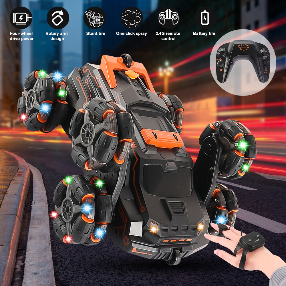 Coche de acrobacias 4x4 con detección de gestos manuales 360° RC todoterreno LED con control remoto- - Image 2