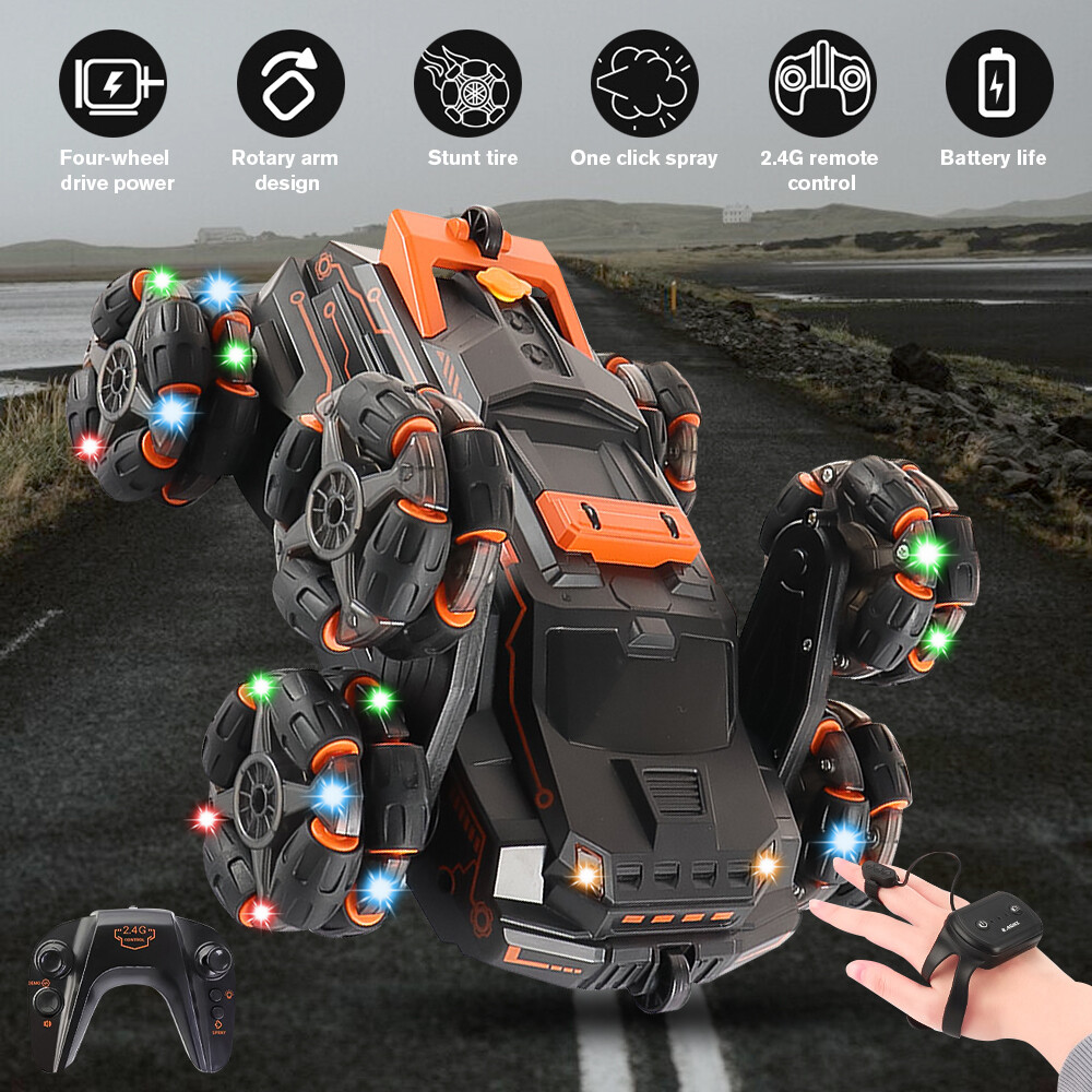 Coche de acrobacias 4x4 con detección de gestos manuales 360° RC todoterreno LED con control remoto- - Image 3