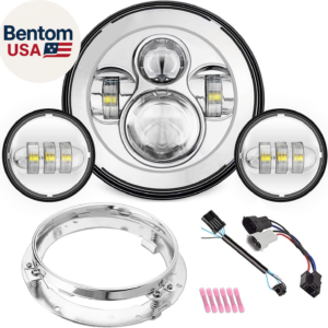 Combo de luces antiniebla de cabeza de 7 pulgadas compatible con H_Arley para motocicleta, compatible-