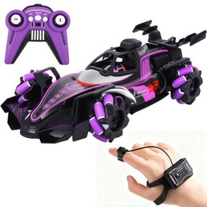 Coche teledirigido con control manual, 4WD RC Stunt Auto Twist coche con luz-