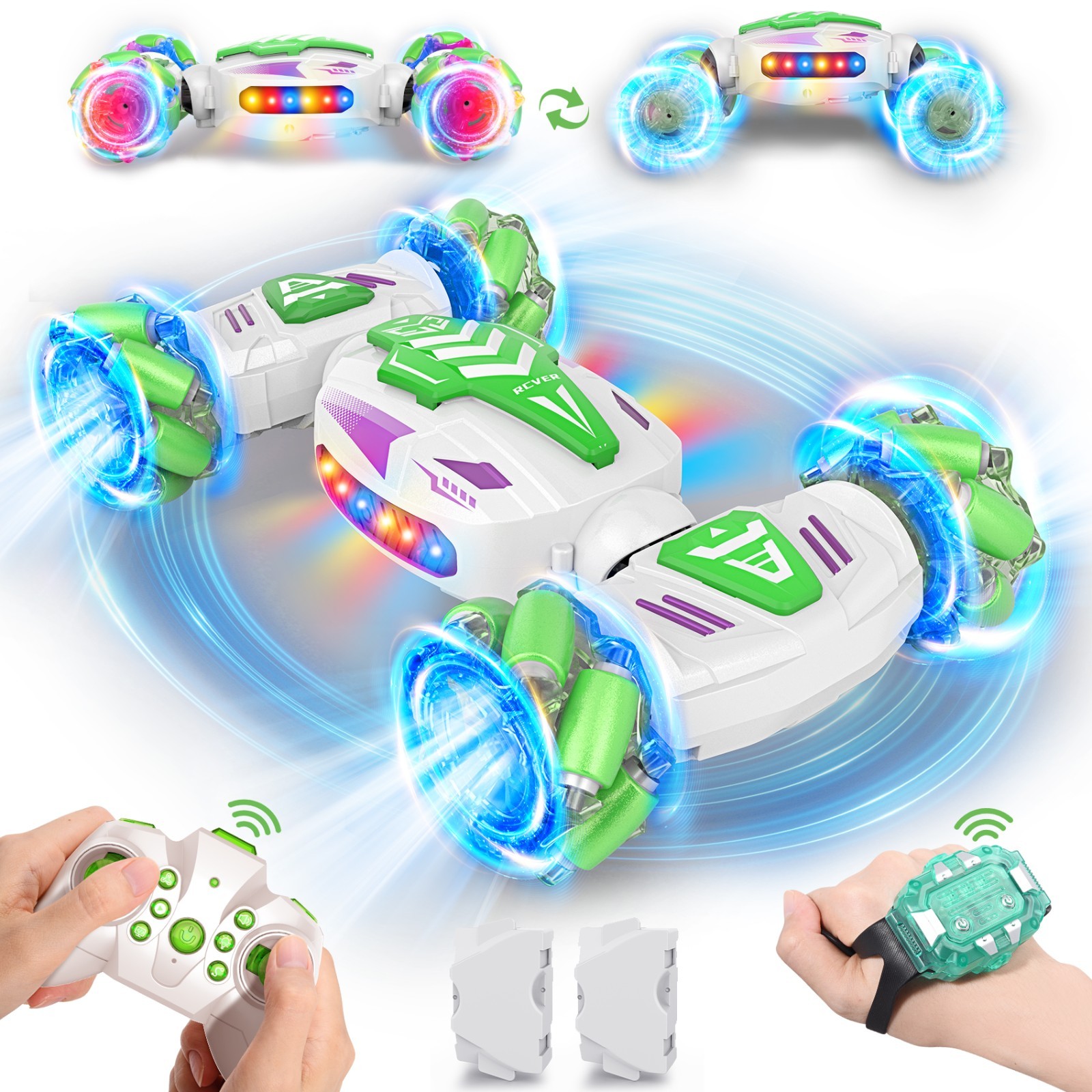 Coche con control remoto 4x4 detección de gestos manual 360° acrobacias coche radiocontrol niños juguetes de regalo-