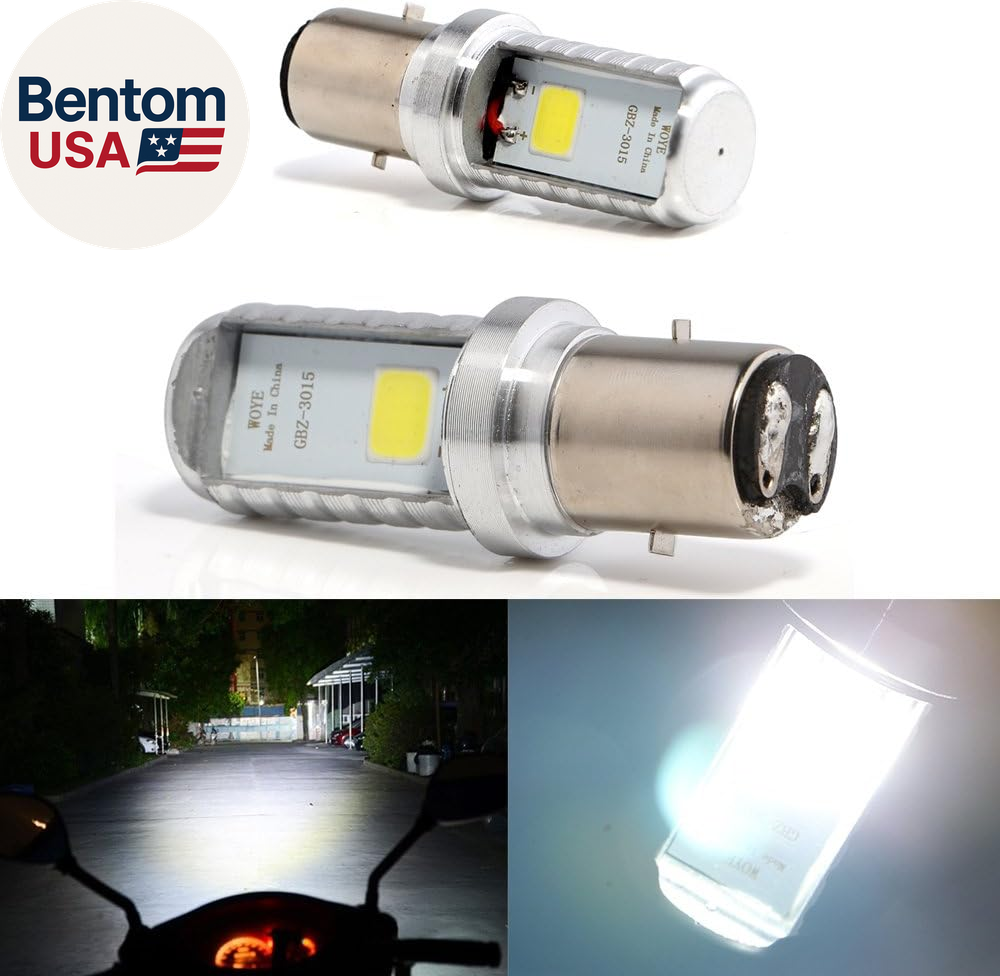 BA20D H616 COB 12W LED Aluminio Bombillas Blanco Motocicleta Luces Bombilla Respaldo Signa-