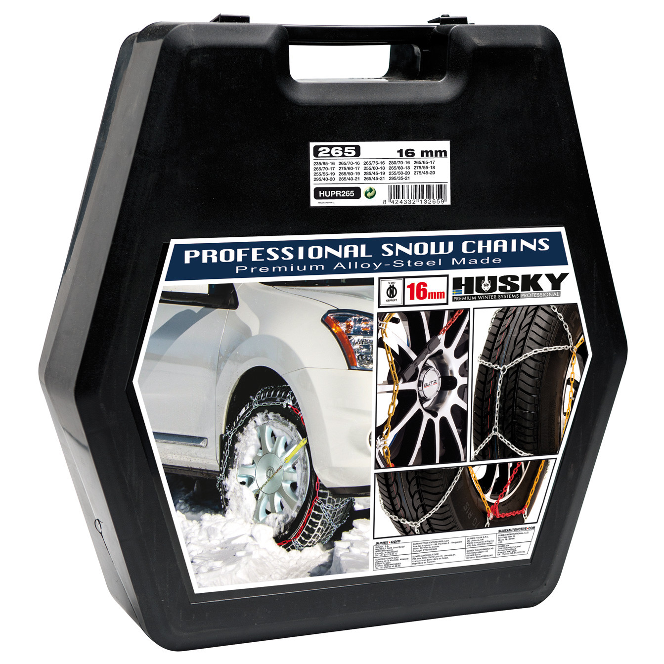 Cadenas de nieve Sumex Husky Winter Professional 16 mm 4x4 para neumáticos de rueda de coche de 19" x 2- - Image 2