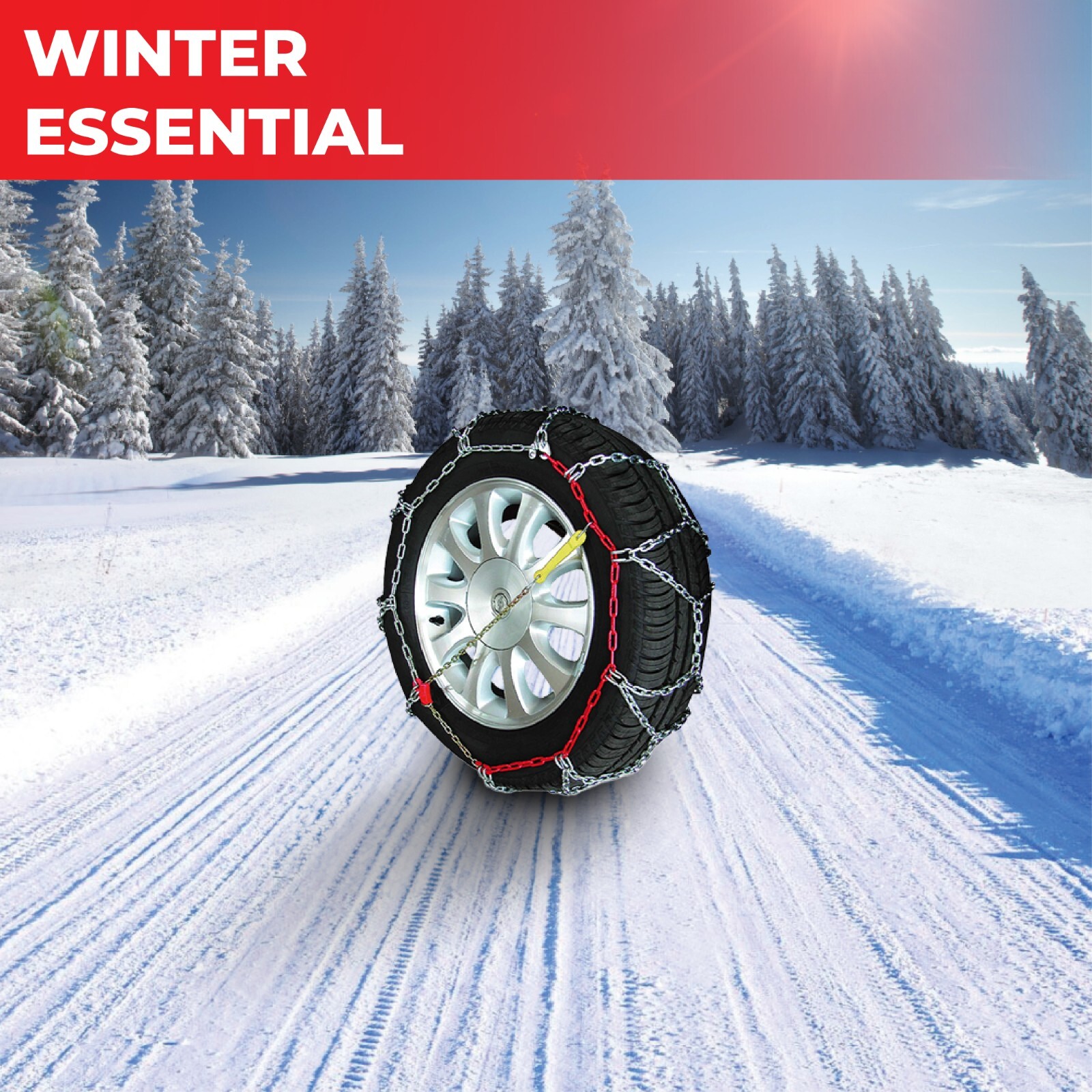 Sumex Husky Invierno 16mm Cadenas de Nieve Universal Rueda Coche Neumáticos 4x4 Par incl Caja- - Image 4