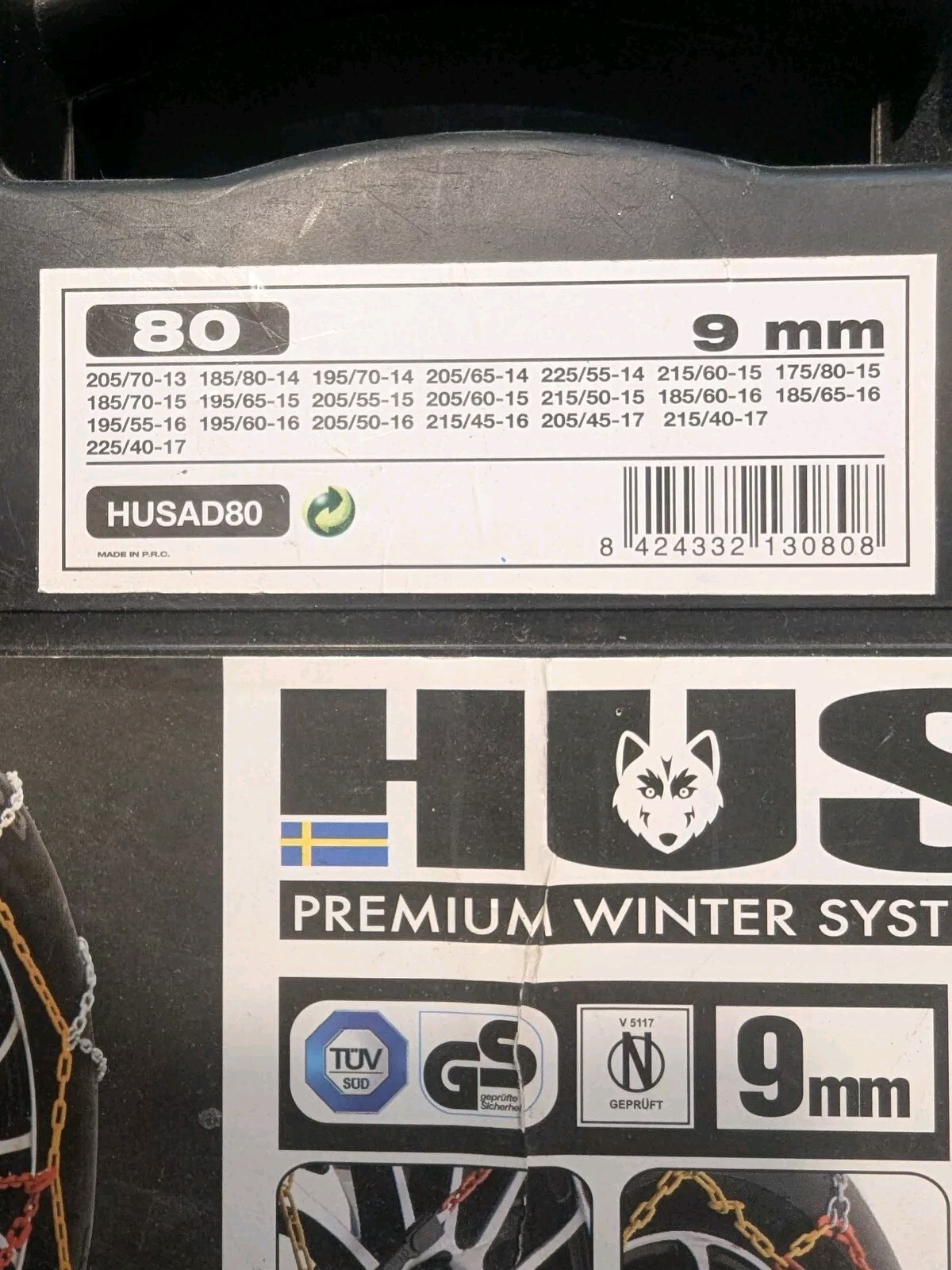 Cadenas de nieve Sumex Husky Winter 9 mm para rueda de coche de hasta 17 pulgadas 2x2 o 4x4.-