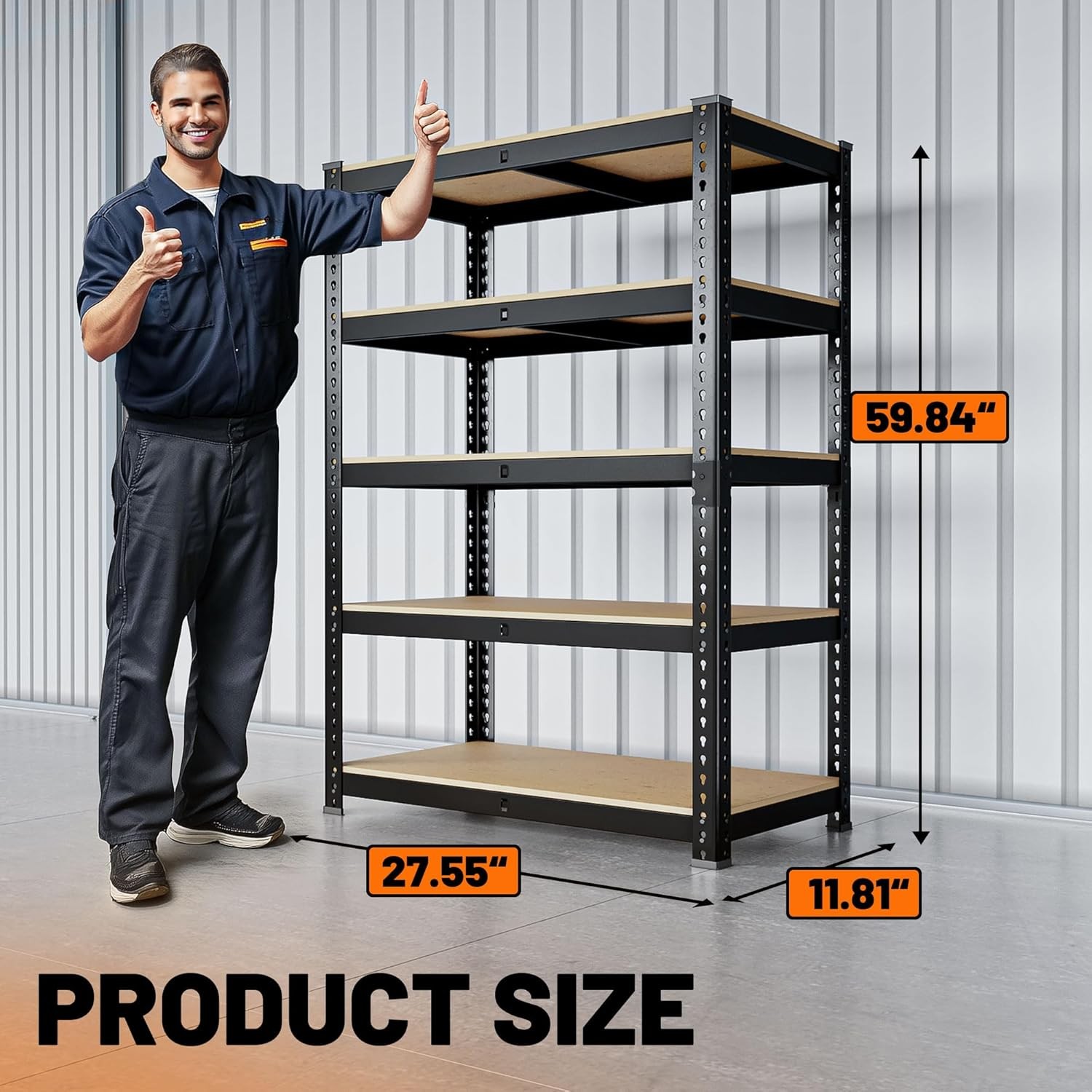 Storage Shelves Garage Shelving 5 Tier Heavy Duty Metal Shelving 2000LBS - Image 3