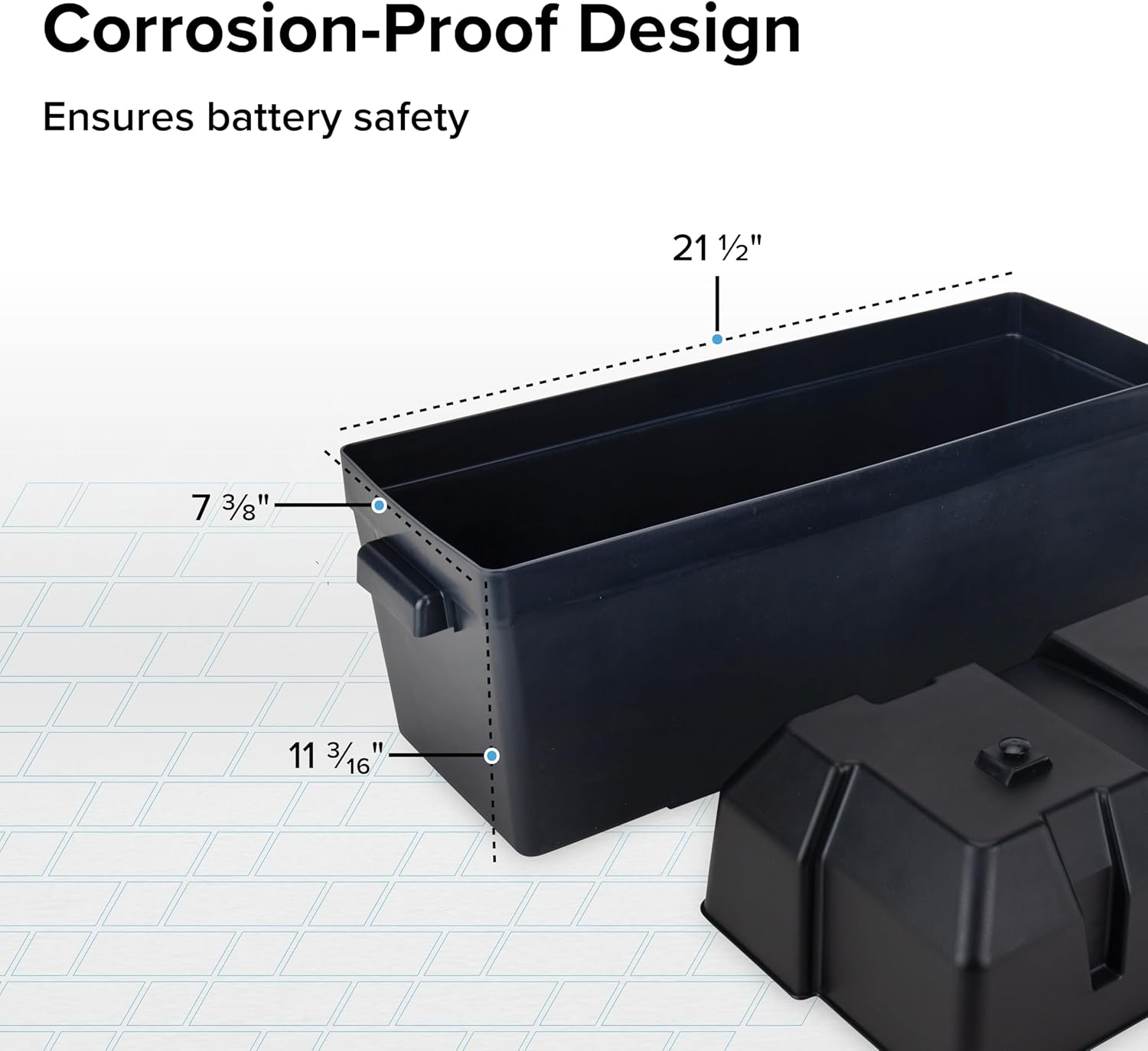 Double Battery Box - Safely Stores RV, Automotive, and Marine Batteries - Featur - Image 3