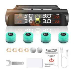 Sistema Solar de Monitoreo de Presión de Neumáticos TPMS Monitor en Tiempo Real +4 Sensores Luminosos-
