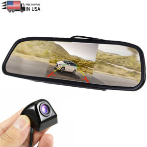 4.3'' Car Mirror Monitor + Side Rear View Backup HD Camera Reversing Waterproof