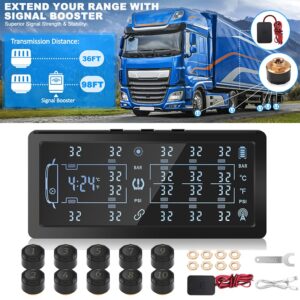 Sistema Solar de Monitoreo de Presión de Neumáticos TPMS 188PSI + Modo Monitor de Ruedas 4/6/8/10-