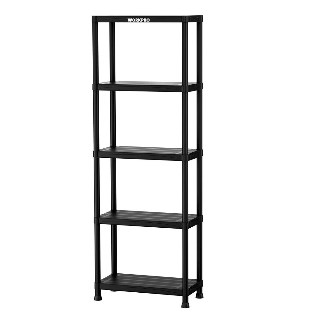 WORKPRO 5-Tier Plastic Storage Shelves 500lb Capacity Shelving Unit for Garage
