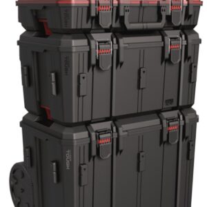 Hyper Stack Heavy Duty 3PC Modular Rolling Toolbox System Rolling Tool Box Black