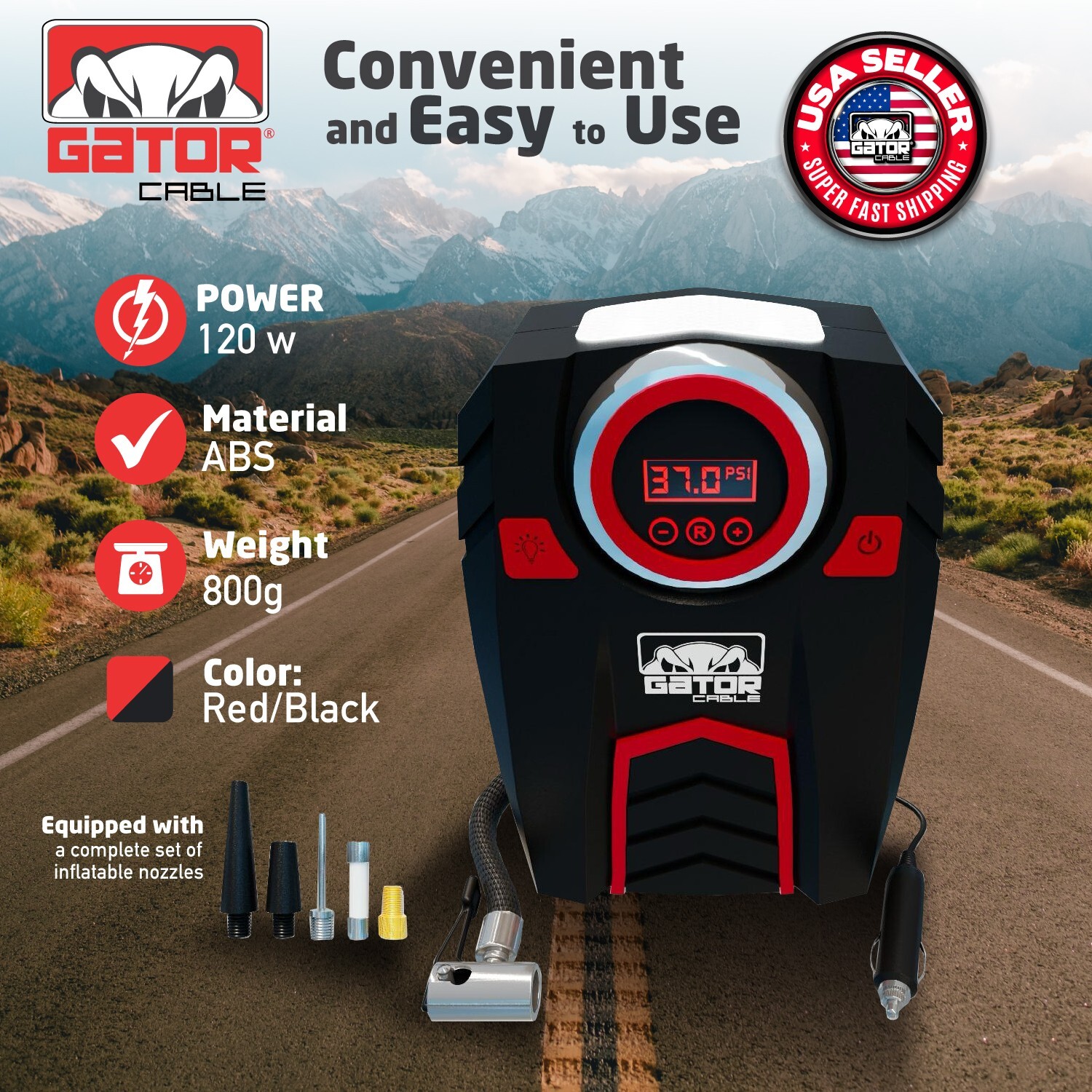 Car Tire Air Pump Inflator Compressor Digital Electric Auto Portable 150PSI 12V - Image 3