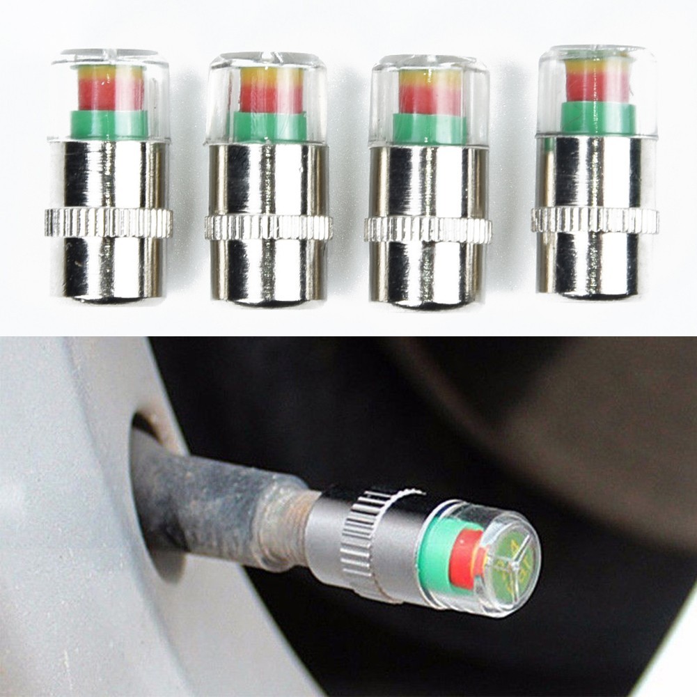 4X Válvula Coche Tapa Neumático Monitor de Polvo Presión Rueda 38-32-36 PSI Sensor de Aire Neumático C-