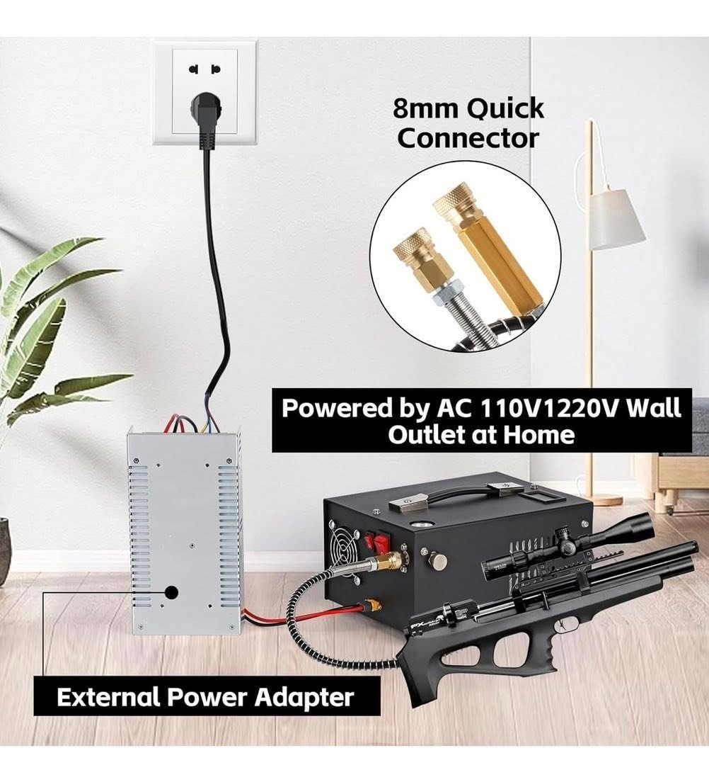 Auto-Stop PCP Air Compressor 4500Psi/30Mpa Oil/Water-Free 12V DC 110V 220V AC - Image 3