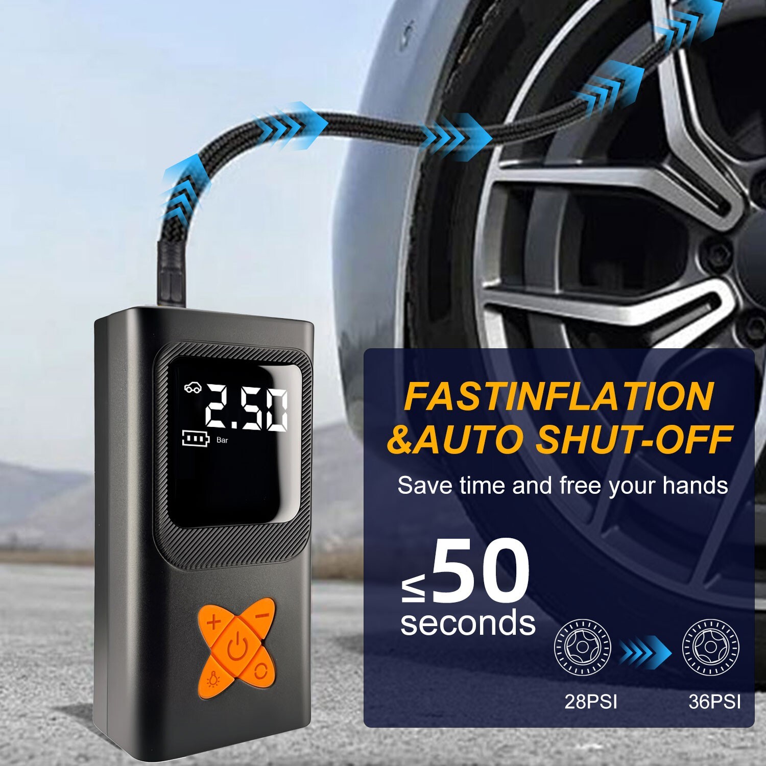 Tire Inflator Car Air Pump Compressor Electric Portable Auto 12V Volt 150 PSI - Image 3