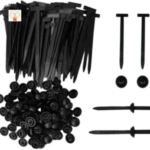 Kit de 100 piezas de sujetador de amarre de cable de nailon automotriz - hebilla universal para atar con cremallera de automóvil Cl-